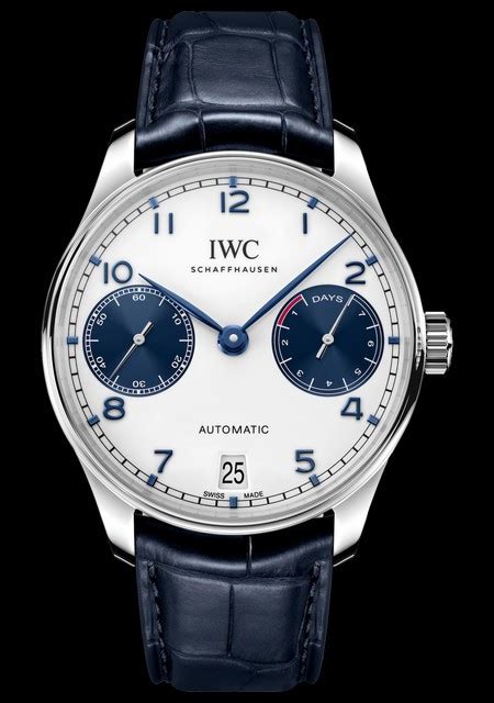 iwc watch white and blue hands|iwc portugieser collection.